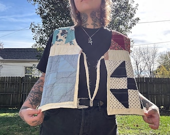 handmade vintage quilted vest