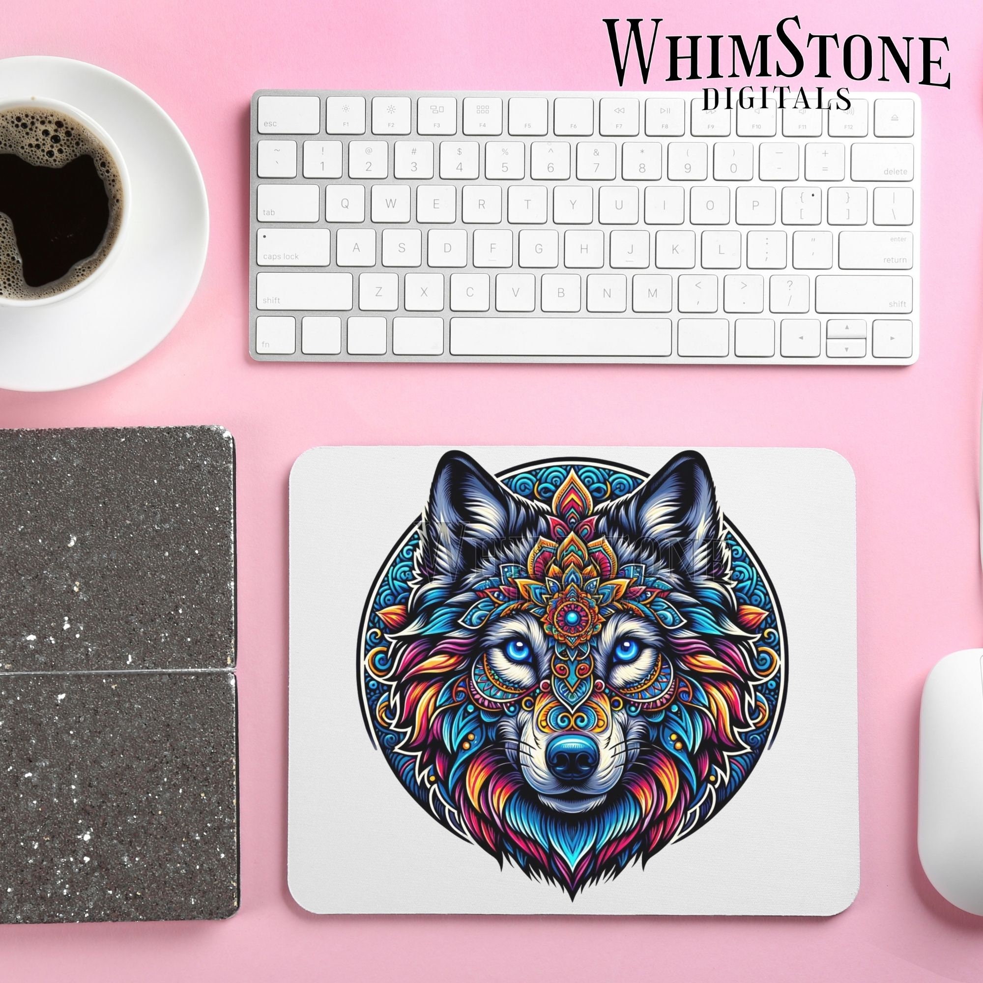 Beautiful Wolf PNG Mandala Wolf Dtf Design Colorful Wolf Sublimation