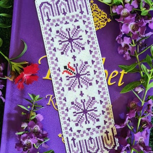 Ambitious Violet, Tatreez/Cross-stitch Bookmark Pattern