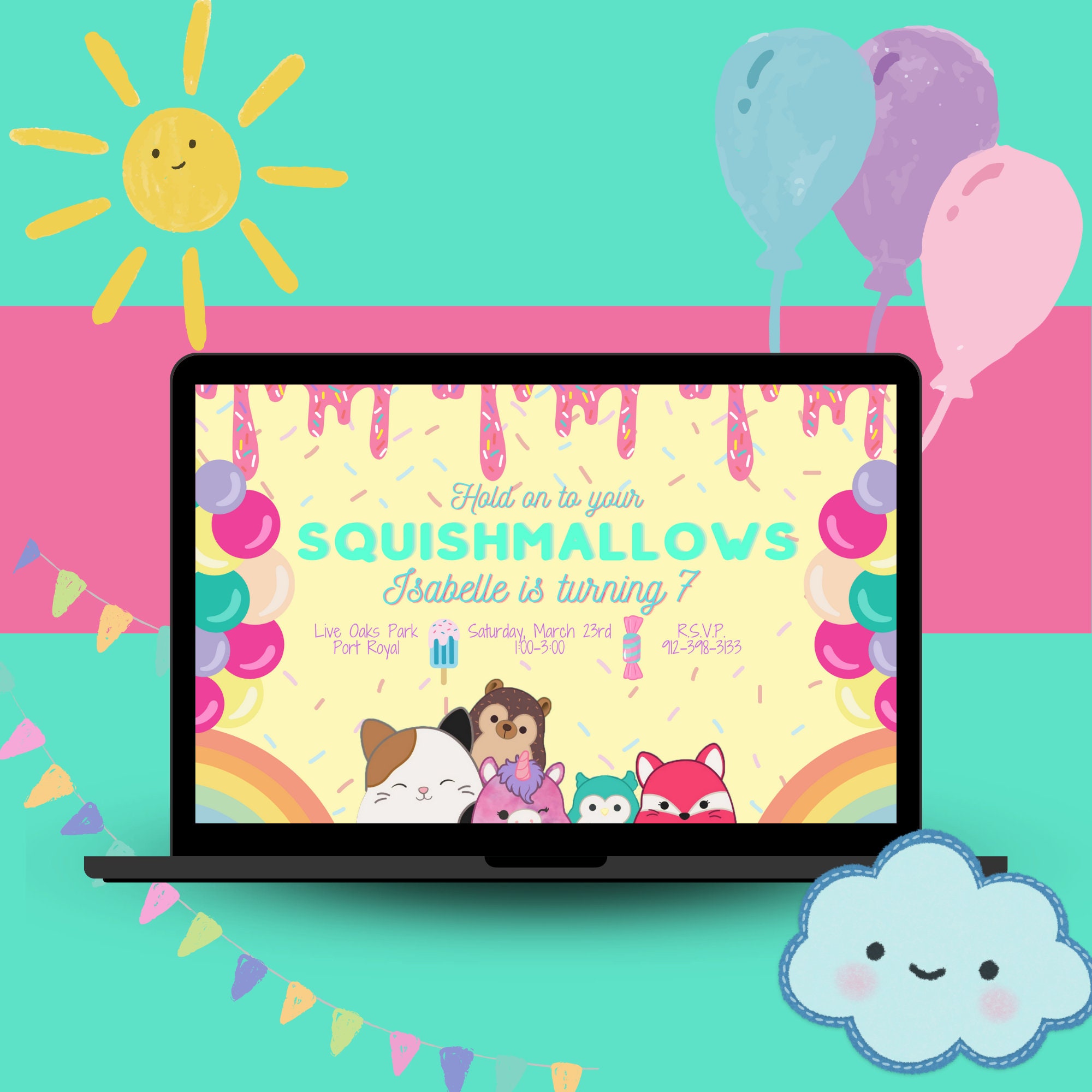 Squishmallows Invitation