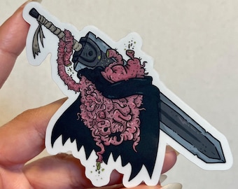 GUTS Berserk Sticker, Clear Vinyl, Waterproof Decal
