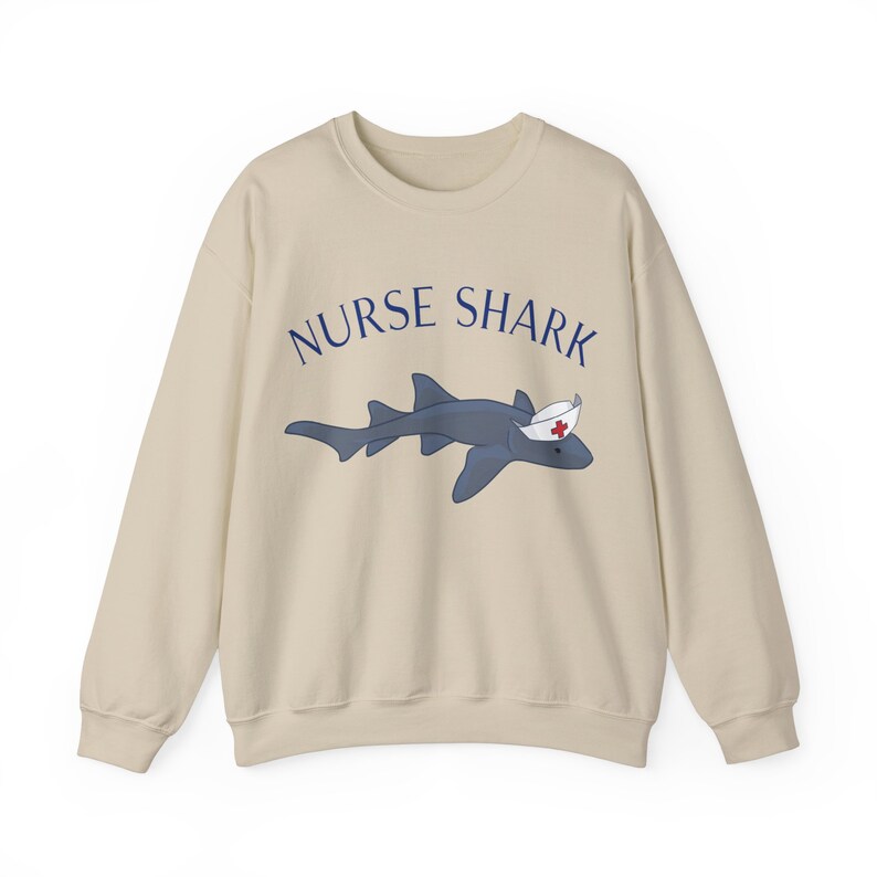 Moletom com capuz unissex de mistura pesada Nurse Shark, suéter com capuz Nurse Shark, suéter de enfermeira, suéter de médico, moletom com capuz Nurse imagem 2