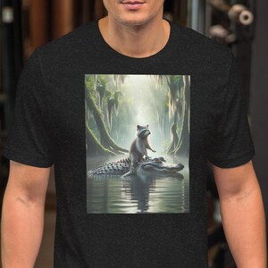 Raccoon Riding Gator Bella + Canvas Unisex Tee