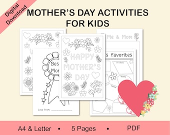 Mother's Day Activities for Kids, Printable Coloring Pages (PDF)