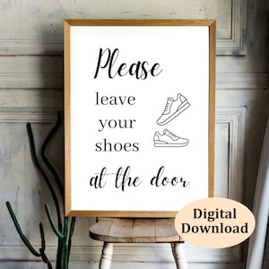 Please Leave Your Shoes at the Door Entryway Print, Home Decor, Printable Wall Art, Home Print, Hallway Print for Home, Shoes Off Please