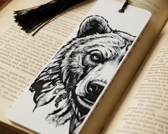 Textured Bear Bookmark | 3D Printed Wildlife Art | Woodland Animal Gift for Book Lovers