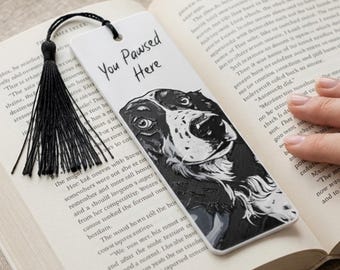 Funny Dog Pun Bookmark: 3D Raised Art "You Pawsed Here" Gift for Book Lovers