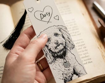 Custom 3D Pet Portrait Bookmark Made From Your Photo - Raised Art Keepsake and Unique Book Lover Gift