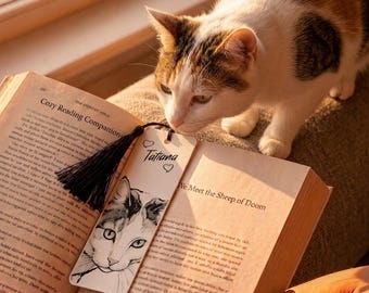 Custom Cat Bookmark From Your Photo - A Raised Art Keepsake and Unique Cat Lover Gift