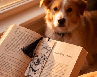 Custom Dog Bookmark From Your Photo - A Personalized Pet Portrait Keepsake and Unique Dog Lover Gift