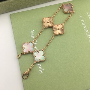 Authentic Van cleef & Arpels clover Bracelet in 18K rose gold