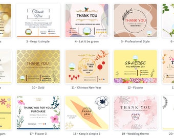 20 Canva Template Bundle For Thank You Card (Editable on Canva)