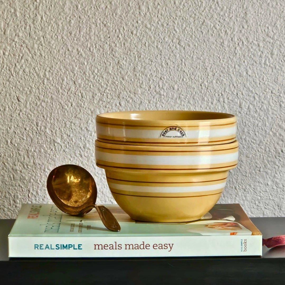 Over and Back Yellow Ware Bowls Etsy