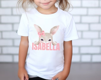 Custom Easter Name with Bunny Toddler Short Sleeve Tee, Spring Shirt, Toddler shirt, Easter Bunny, Custom Name