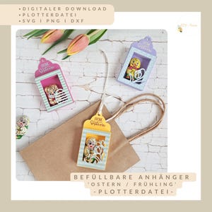 Easter pendant plotter file, fillable | DIY gift idea | Money gift template | SVG PNG DXF
