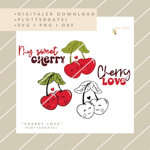 Arquivo de plotter "Cherry Love" – Cerejas doces para seus projetos de plotter! - SVG/PNG/DXF