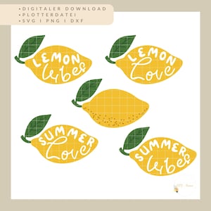 Lemon Vibes Plotter-bestandsbundel • Citroen SVG Zomerspreuken • DIY Decoratie T-shirt Bril Ontwerp • Digitale download