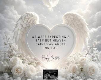 Pregnancy Loss Announcement Template | Angel Baby Memorial | Editable Canva Design