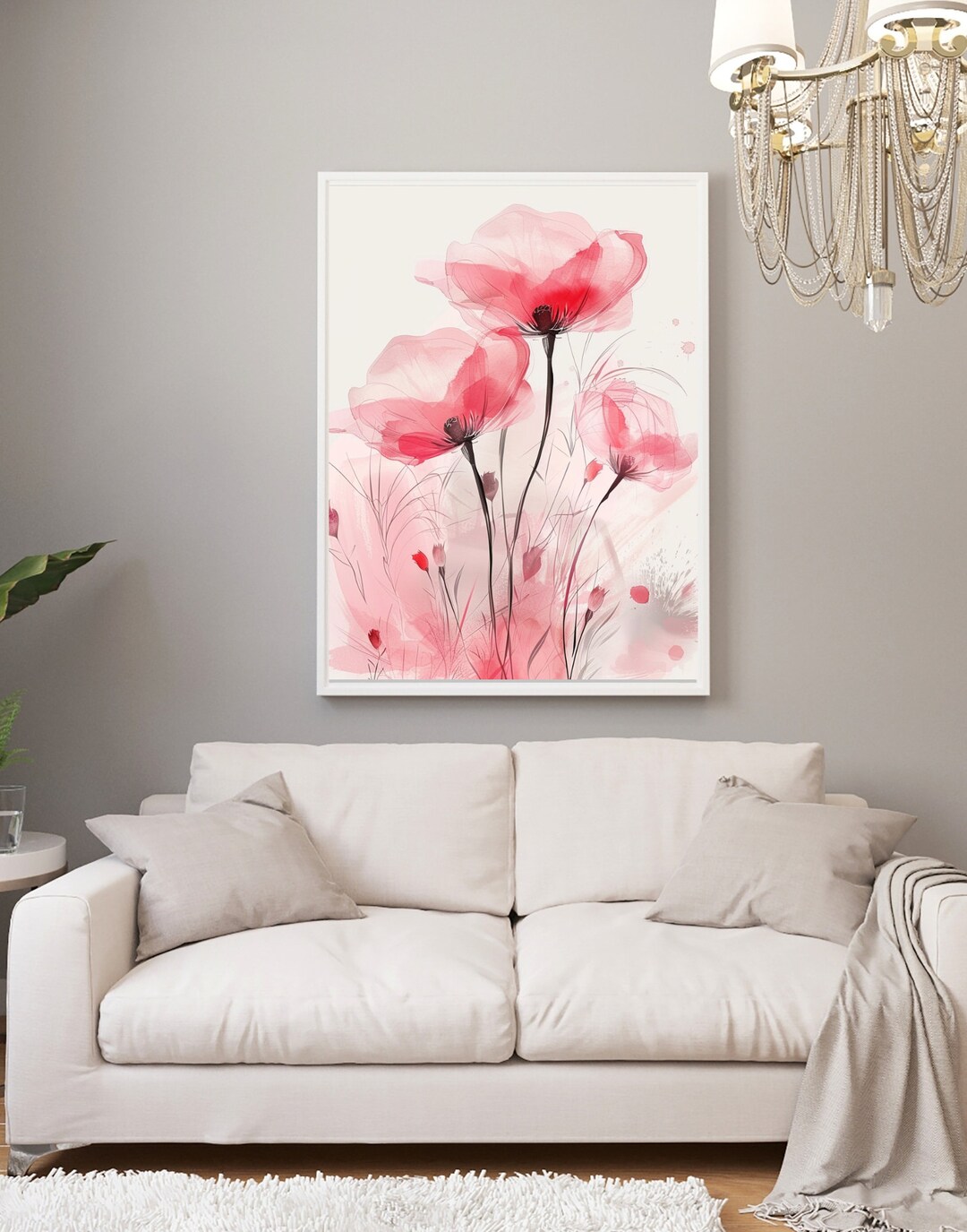 Pink Flower Wall Art Digital Download Printable - Etsy