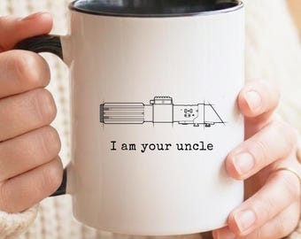Ich bin dein Onkel Becher, Sith Lord inspirierte Kaffeetasse, Lichtschwert Becher, lustiges Onkel Geschenk, Sci Fi Fan Keramikbecher
