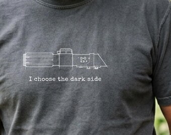 Camiseta "Elijo el lado oscuro", camiseta de Lord Sith, regalo para fans de Star Wars inspirado en Vader, camiseta gráfica de villano galáctico.