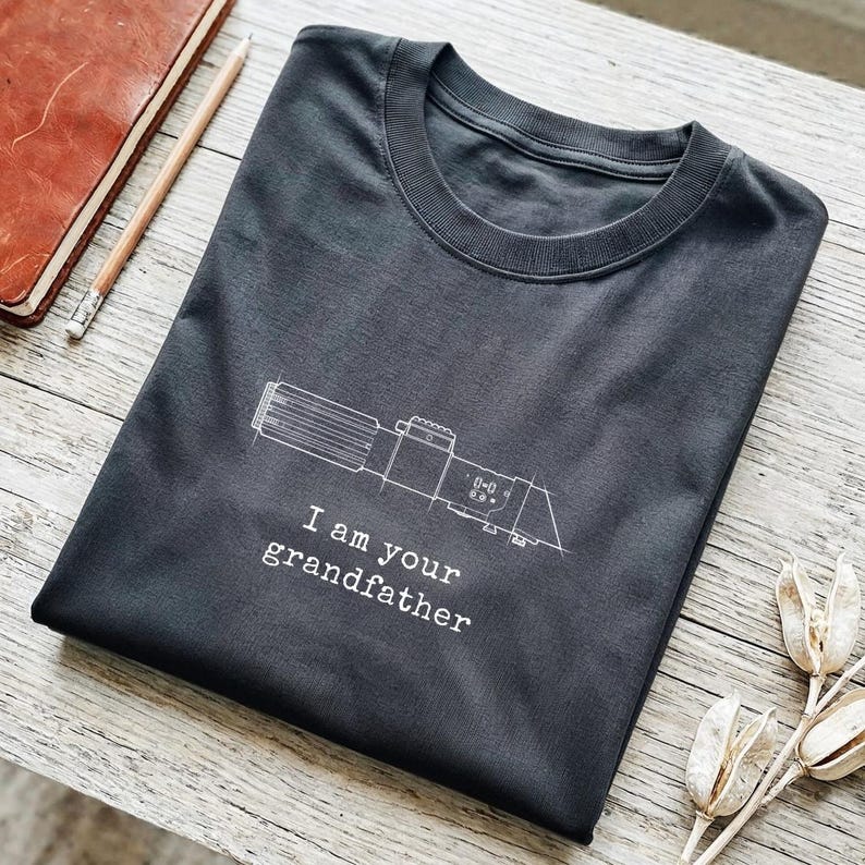 Camiseta "Soy tu abuelo", divertida camiseta de abuelo de ciencia ficción, parodia de Lord Sith, regalo de sable de luz, inspirada en Vader Graphite