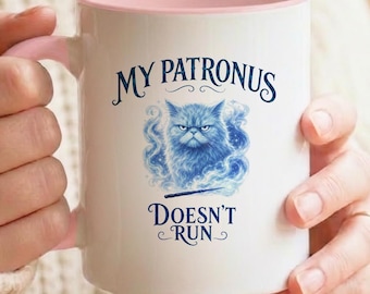 Zauberer Katze Patronus Becher, lustige magische Kaffeetasse, Buch-Liebhaber-Geschenk