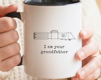 Ich bin dein Großvater Becher, lustige Opa Kaffeetasse, Sci-Fi Parodie Geschenk, Lichtschwert inspiriert, Großvater Geschenk