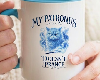 Zaubererkatzenbecher, Mein Patronus tanzt nicht Kaffeetasse, magisches Geschenk für Buchliebhaber