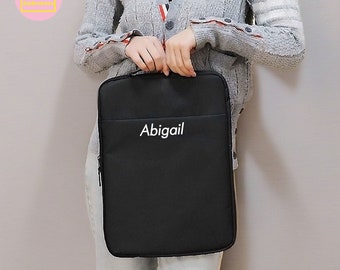 Custom Premium Laptop Bag, Personalized Name Laptop Sleeve, Carry Case Waterproof, Unique Protective Computer Travel Bag, Father Mother Gift