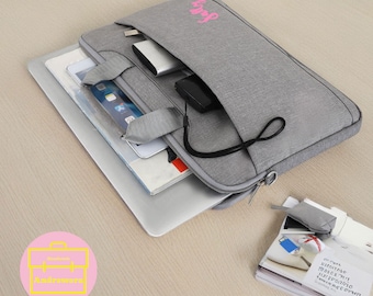 Personalized Name Laptop Bag, Custom Laptop Sleeve, Customized Messenger Bag, Unique Protective Computer Travel Bag, Father Mother Days Gift