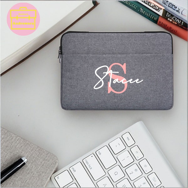 Personalised Monogram Laptop Bag, Initial Tablet Bag, Custom Name Computer Bag, Unique Laptop Sleeve, Best University Gift, Father Days Gift