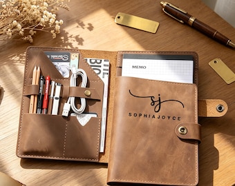 Leather Portfolio, Personalized Leather Notebook Cover, Custom  Leather Padfolio, Holiday Idea Gift
