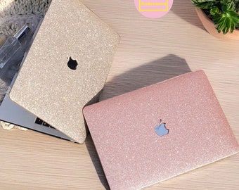 Glitter Macbook Case, Initial Sparkle Laptop Cover, Bling Stylish Macbook Case, MacBook Pro 13 M1 M2, Macbook pro 14 inch 15, Gifts For Her