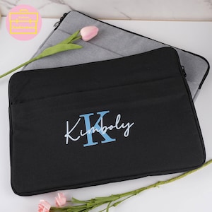 Monogrammed Laptop Sleeve, Custom Name Tablet Bag, Customized Laptop Macbook Pro Case, Initial Gifts, Best University Gift, Fathers Day Gift