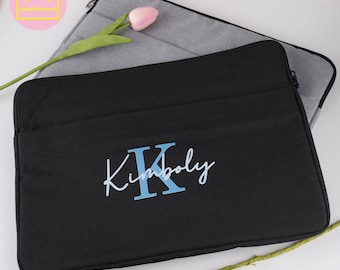 Monogrammed Laptop Sleeve, Custom Name Tablet Bag, Customized Laptop Macbook Pro Case, Initial Gifts, Best University Gift, Fathers Day Gift