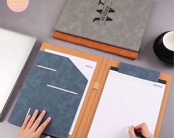 Personalized Leather Portfolio, Custom Portfolio With Zipper, Custom Portfolio with Name, A4 Leather Folder Letter,Folder Case,Business Gift