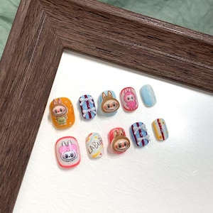Labubu cute press on nails