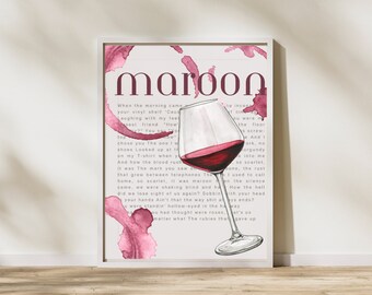 Maroon Lyric Digital Print