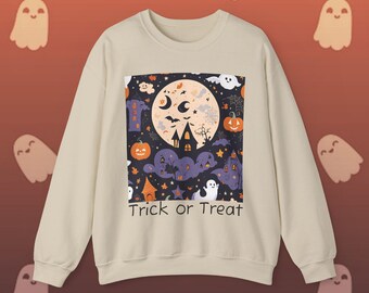 Leuk Halloween-sweater met ronde hals, variant 2-uniseks