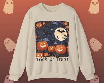 Leuk Halloween-sweater met ronde hals, variatie 3-uniseks