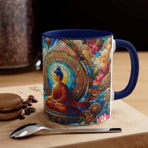 Buddha Stained Glass Accent Coffee Mug, 11oz