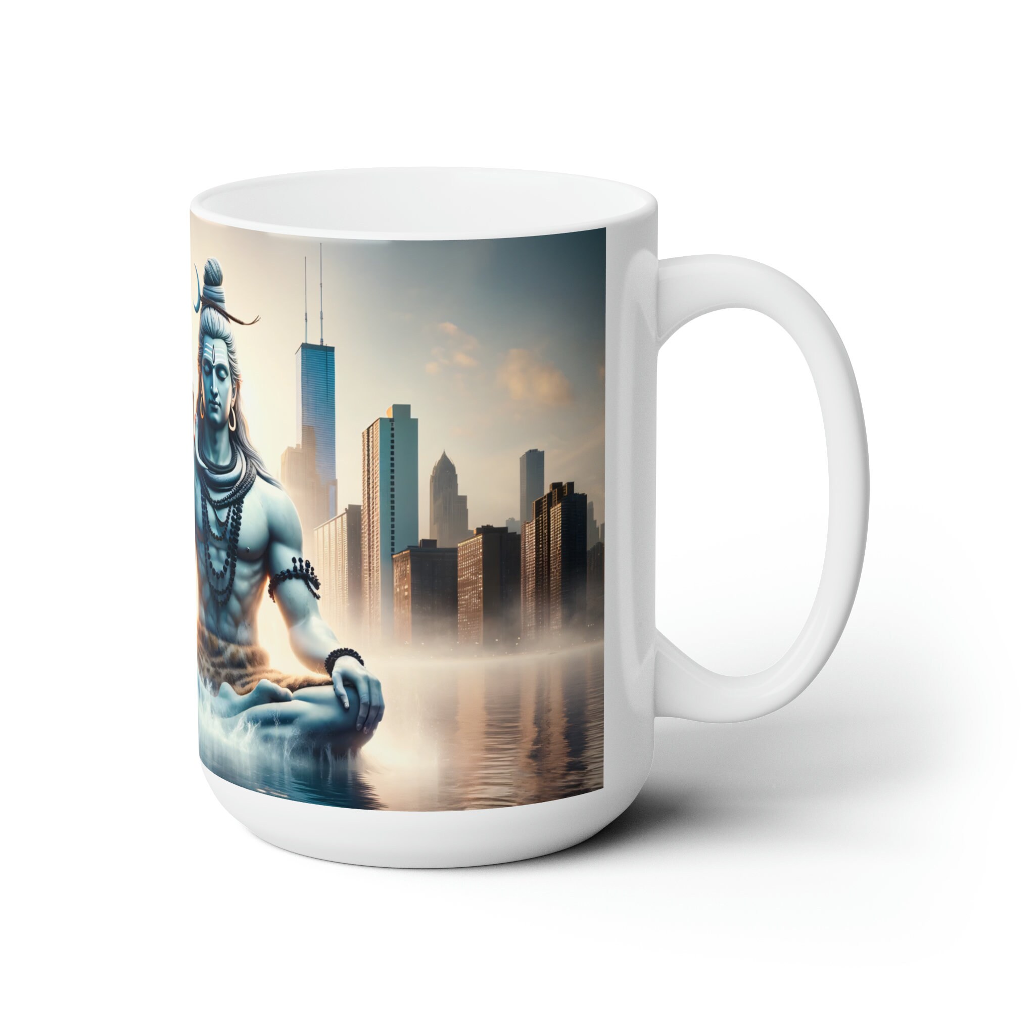 Chicago Skyline Shiva Mug – Hindu Lake View Coffee Cup, Spiritual ...