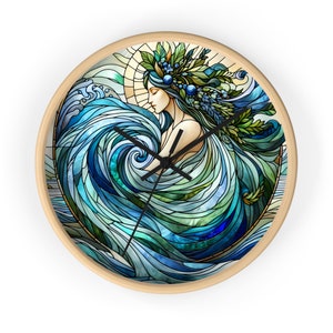 Water Goddess Wall Clock, Mythical Spirituality Decor, Divine Feminine Timepiece, Mystical Home Accessory, Pagan Goddess Art Clock