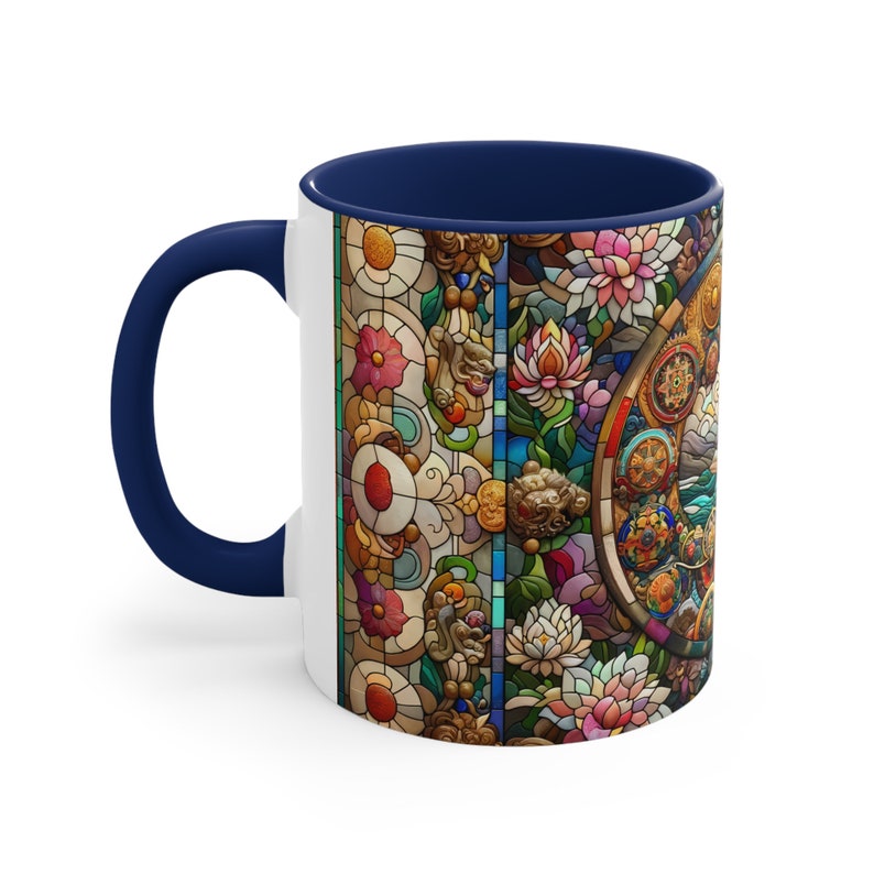 Stained Glass Buddha Mug – Zen Meditation Drinkware, Spiritual Gift for Peace Seekers, Mindfulness Tea Cup, Yoga Decor Coffee Mug image 10
