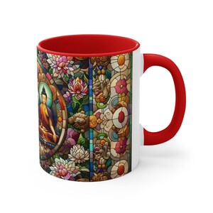 Stained Glass Buddha Mug – Zen Meditation Drinkware, Spiritual Gift for Peace Seekers, Mindfulness Tea Cup, Yoga Decor Coffee Mug image 5