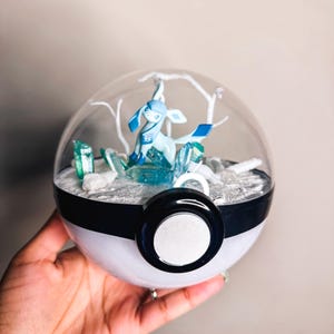 GLACEON (Large 5.5inch) Pokeball Diorama Terrarium