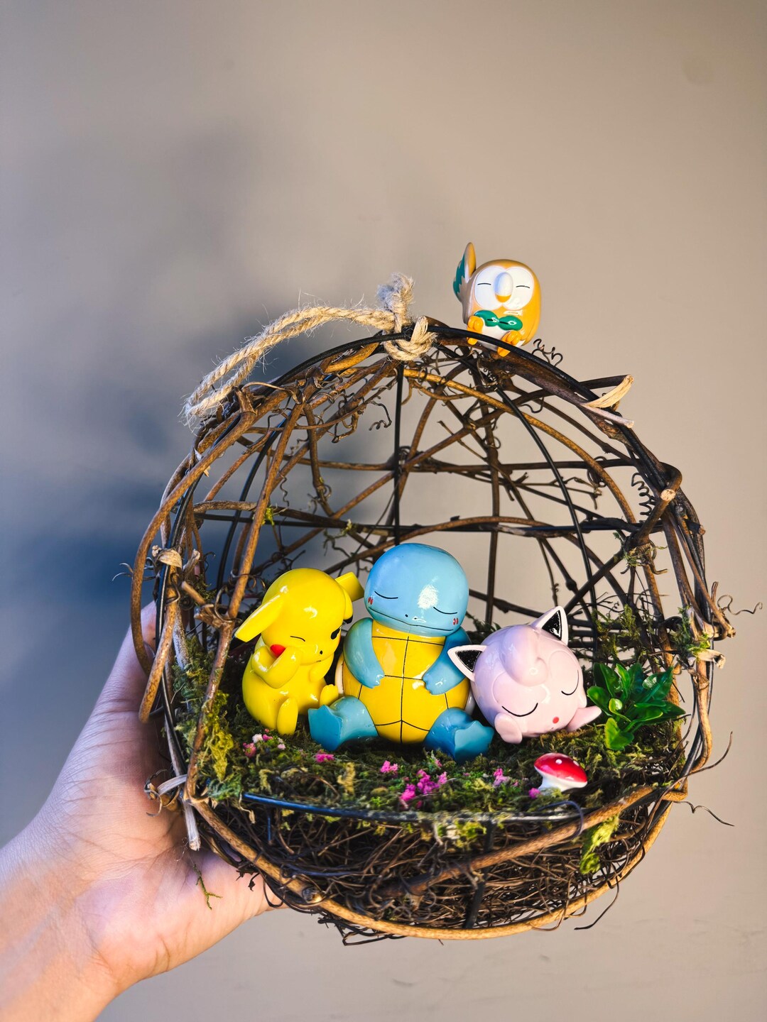 PIKACHU SQUIRTLE JIGGLYPUFF Nest Terrarium Spring (8.5 Inches Tall ...