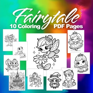 10 Cute Fairytale Coloring Pages, Printable Coloring Pages, Fairytale Coloring Pages, Coloring Pages For Kids, Fairytale Printable Pages