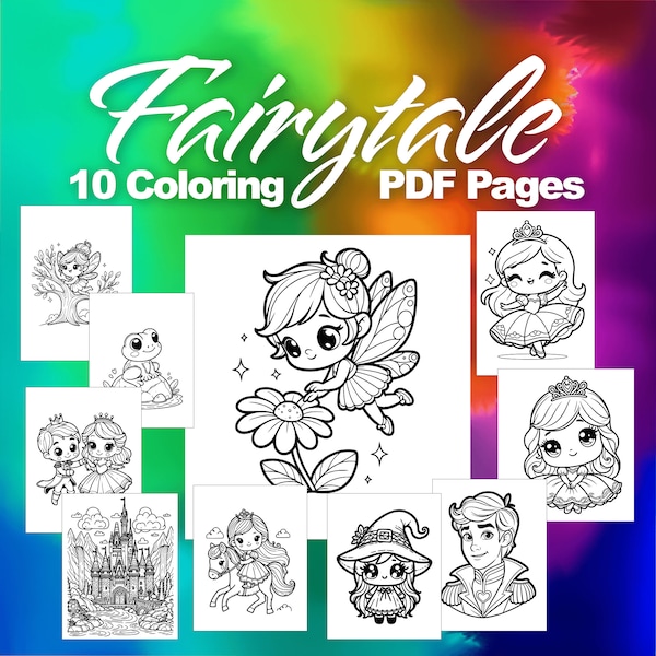 10 Cute Fairytale Coloring Pages, Printable Coloring Pages, Fairytale Coloring Pages, Coloring Pages For Kids, Fairytale Printable Pages